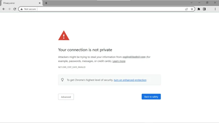 เว็บไซต์ที่ไม่มี SSL Certificate